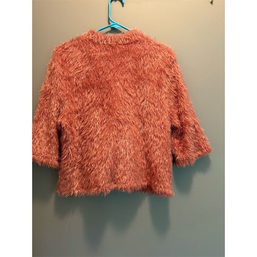 it’s Sweater Womens XL Dusty Rose Fuzzy Pullover Crew Neck 3/4 Sleeve - Picture 3 of 7